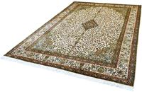 Kayoom Seidenteppich Kashan 6392, rechteckig, 10 mm Höhe, Einzelstück mit Zertifikat, Wohnzimmer