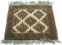 Morgenland Wollteppich Afghan Teppich handgeknüpft braun, quadratisch, 7 mm Höhe