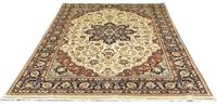 Morgenland Wollteppich Maschad Teppich handgeknüpft beige, rechteckig, 7 mm Höhe