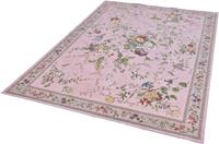 THEKO Vloerkleed Flomi Sagrini Platweefsel, pastelkleuren, bloemendessin