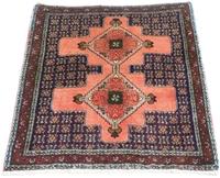 Morgenland Wollteppich Senneh Teppich handgeknüpft rosa, quadratisch, 10 mm Höhe
