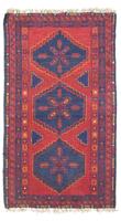 Morgenland Wollteppich Belutsch Teppich handgeknüpft rot, rechteckig, 12 mm Höhe, handgeknüpft