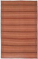 Morgenland Wollteppich Kelim Fars Teppich handgewebt orange, rechteckig, 6 mm Höhe, Kurzflor