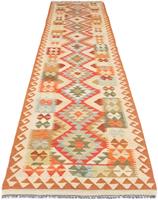 Morgenland Wollteppich Kelim Afghan Teppich handgewebt rot, rechteckig, 4 mm Höhe, Kurzflor