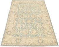 Morgenland Wollteppich Farahan Teppich handgeknüpft blau, rechteckig, 7 mm Höhe