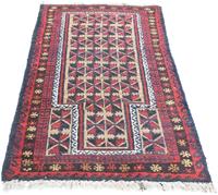 Morgenland Wollteppich Belutsch Teppich handgeknüpft blau, rechteckig, 10 mm Höhe, handgeknüpft