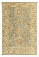 Morgenland Wollteppich Farahan Teppich handgeknüpft blau, rechteckig, 7 mm Höhe