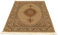 Morgenland Wollteppich Täbriz Teppich handgeknüpft dunkelbeige, rechteckig, 8 mm Höhe