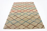 Morgenland Wollteppich Designer Teppich handgetuftet beige, rechteckig, 18 mm Höhe