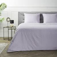 Luna Bedding Embossed Stripes - Lila Lits-jumeaux (240 x 220 cm + 2 kussenslopen) Dekbedovertrek