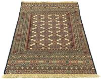 Morgenland Wollteppich Kelim Afghan Teppich handgewebt beige, rechteckig, 4 mm Höhe, Kurzflor