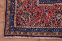 Morgenland Wollteppich Sarough Teppich handgeknüpft blau, rechteckig, 7 mm Höhe