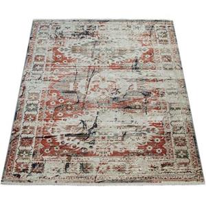 Paco Home Teppich Sena 453, rechteckig, 12 mm Höhe, Kurzflor mit Used-Look und Fransen, Wohnzimmer