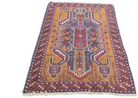 Morgenland Wollteppich Belutsch Teppich handgeknüpft blau, rechteckig, 10 mm Höhe, handgeknüpft
