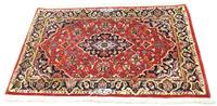 Morgenland Wollteppich Keshan Teppich handgeknüpft rot, rechteckig, 8 mm Höhe
