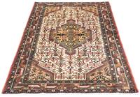 Morgenland Wollteppich Hamadan Teppich handgeknüpft beige, rechteckig, 8 mm Höhe, handgeknüpft
