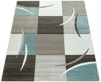 Paco Home Teppich Lara 235, rechteckig, 18 mm Höhe, karierter Kurzflor in schönen Pastell-Farben, Wohnzimmer
