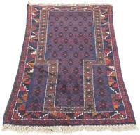 Morgenland Wollteppich Belutsch Teppich handgeknüpft blau, rechteckig, 8 mm Höhe, handgeknüpft
