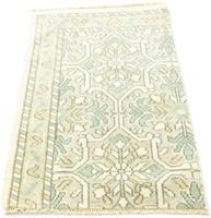 Morgenland Wollteppich Designer Teppich handgeknüpft beige, rechteckig, 6 mm Höhe, handgeknüpft