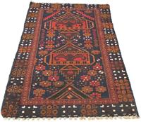 Morgenland Wollteppich Belutsch Teppich handgeknüpft blau, rechteckig, 12 mm Höhe, handgeknüpft