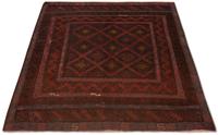 Morgenland Wollteppich Kelim Afghan Teppich handgewebt braun, rechteckig, 6 mm Höhe, Kurzflor
