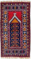 Morgenland Wollteppich Belutsch Teppich handgeknüpft blau, rechteckig, 8 mm Höhe, handgeknüpft