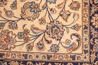Morgenland Wollteppich Maschad Teppich handgeknüpft blau, rechteckig, 8 mm Höhe