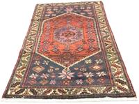 Morgenland Wollteppich Hamadan Teppich handgeknüpft orange, rechteckig, 8 mm Höhe, handgeknüpft