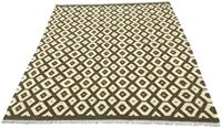 Morgenland Wollteppich Kelim Afghan Teppich handgewebt beige, rechteckig, 5 mm Höhe, Kurzflor