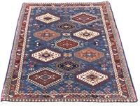 Morgenland Wollteppich Yalameh Teppich handgeknüpft blau, rechteckig, 6 mm Höhe, handgeknüpft