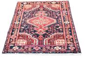 Morgenland Wollteppich Hamadan Teppich handgeknüpft blau, rechteckig, 10 mm Höhe, handgeknüpft