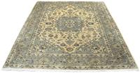 Morgenland Wollteppich Keshan Teppich handgeknüpft beige, rechteckig, 8 mm Höhe