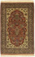 Morgenland Teppich Isfahan Teppich handgeknüpft rot, rechteckig, 7 mm Höhe, handgeknüpft