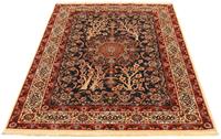 Morgenland Teppich Isfahan Teppich handgeknüpft blau, rechteckig, 7 mm Höhe, handgeknüpft