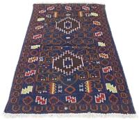 Morgenland Wollteppich Belutsch Teppich handgeknüpft blau, rechteckig, 11 mm Höhe, handgeknüpft