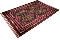 Morgenland Wollteppich Afghan Teppich handgeknüpft blau, rechteckig, 6 mm Höhe