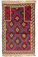 Morgenland Wollteppich Belutsch Teppich handgeknüpft blau, rechteckig, 8 mm Höhe, handgeknüpft