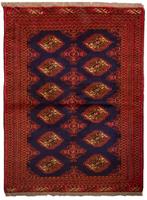 Morgenland Wollteppich Turkaman Teppich handgeknüpft blau, rechteckig, 7 mm Höhe