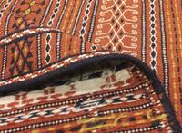 Morgenland Wollteppich Kelim Fars Teppich handgewebt orange, rechteckig, 6 mm Höhe, Kurzflor