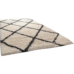 Paco Home Hochflor-Teppich Kalmar 441, rechteckig, 40 mm Höhe, Scandi Design, Rauten Muster, ideal im Wohnzimmer & Schlafzimmer