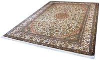 Kayoom Seidenteppich Kashan 12013, rechteckig, 10 mm Höhe, Einzelstück mit Zertifikat, Wohnzimmer