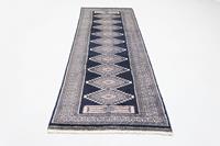 Morgenland Wollteppich Pakistan Teppich handgeknüpft blau, rechteckig, 7 mm Höhe