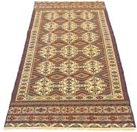 Morgenland Wollteppich Kelim Afghan Teppich handgewebt beige, rechteckig, 4 mm Höhe, Kurzflor