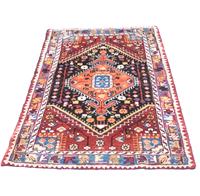 Morgenland Wollteppich Nahavand Teppich handgeknüpft blau, rechteckig, 10 mm Höhe, handgeknüpft