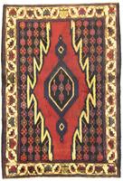 Morgenland Wollteppich Hamadan Teppich handgeknüpft rot, rechteckig, 8 mm Höhe, handgeknüpft