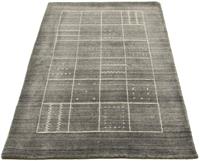 Morgenland Wollteppich Vintage Teppich handgeknüpft schwarz, rechteckig, 8 mm Höhe, Vintage Design