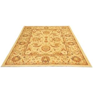 Morgenland Wollteppich Farahan Teppich handgeknüpft gold, rechteckig, 7 mm Höhe