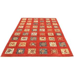 Morgenland Wollteppich Ziegler Teppich handgeknüpft rot, rechteckig, 8 mm Höhe