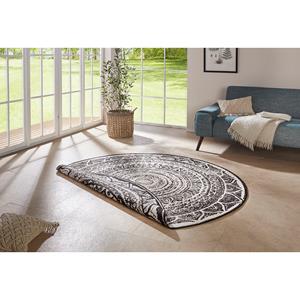 Northrugs Teppich Siruma, rund, 5 mm Höhe, In-und Outdoor geeignet, Mandala, Wohnzimmer, Balkon, Terrasse, Garten, Robust, Pflegeleicht, Flachgewebe, Wendeteppich