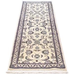 Morgenland Wollteppich Nain 9la Teppich handgeknüpft weiß, rechteckig, 7 mm Höhe